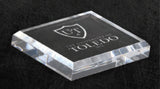 GreyStone Clear Radius Beveled Edge Square Paperweight | 2 SIZES