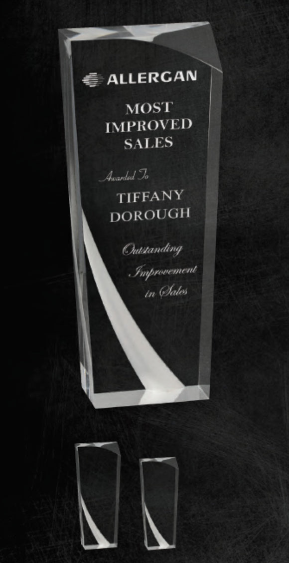 GreyStone Clear Tuscany Frosted Accent Acrylic Award | 2 SIZES