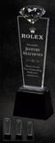 GreyStone Diamond Pedestal Crystal Award Black Crystal Base | 3 SIZES