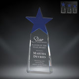 GreyStone Orion Tower Crystal Award with Blue Star | 3 SIZES