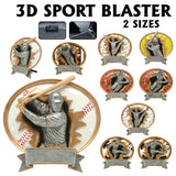 3D Sport Blaster Series Silver and Gold Oval Resin Plates  | 2 SIZES