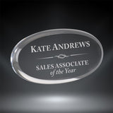GreyStone Clear Radius Edge Oval Paperweight