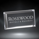 GreyStone Clear Radius Edge Rectangle Paperweight