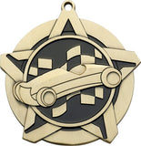 2-1/4" Super Star Series Award Pinewood Derby Medals on 7/8" Neck Ribbons