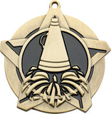 2-1/4" Super Star Series Award Cheer Leading Medals on 7/8" Neck Ribbons