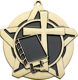 2-1/4" Super Star Series Award Religious Medals on 7/8" Neck Ribbons