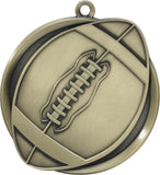 2-1/4" Mega Series Football Award Medals on 7/8" Neck Ribbons