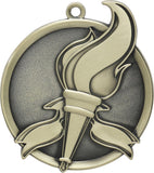 2-1/4" Mega Series Victory Torch  Award Medals on 7/8" Neck Ribbons