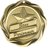 3" Fusion Star Performer Award Medals on 1-1/2" Wide Neck Ribbons