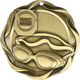 3" Fusion Swimming Award Medals on 1-1/2" Wide Neck Ribbons