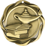 3" Fusion Lamp of Knowledge Award Medals on 1-1/2" Wide Neck Ribbons