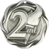 3" Fusion 2nd Place Medals on 1-1/2" Wide Neck Ribbons