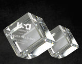 GreyStone Crystal Cube Paperweight | 4 SIZES