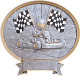 Legend Series Silver and Gold Oval Cars Bikes Racing and Motorcross Resin Plates