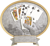 Legend Series Silver and Gold Oval Poker and BBQ Resin Plates  | 2 SIZES