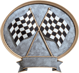 Legend Series Silver and Gold Oval Cars Bikes Racing and Motorcross Resin Plates