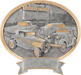Legend Series Silver and Gold Oval Cars Bikes Racing and Motorcross Resin Plates
