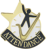 Die Struck Enamel Filled Attendance Lapel Pin
