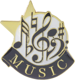 Die Struck Enamel Filled Music Lapel Pin