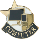 Die Struck Enamel Filled Computer Lapel Pin