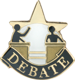 Die Struck Enamel Filled Debate Lapel Pin