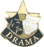 Die Struck Enamel Filled Drama Lapel Pin