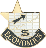 Die Struck Enamel Filled Economics Lapel Pin