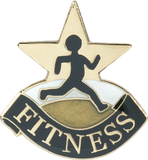 Die Struck Enamel Filled Fitness Lapel Pin