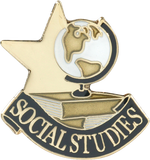 Die Struck Enamel Filled Social Studies Lapel Pin