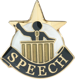 Die Struck Enamel Filled Speech Lapel Pin