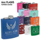 Powder Coated Stainless Steel 6 oz. Flask | 13 COLORS