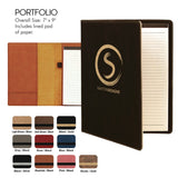 Customizable Leatherette 7" x 9" Portfolio with Paper Pad | 11 COLORS