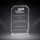 GreyStone Clipped Corner Beveled Rectangle Crystal Award | 3 SIZES