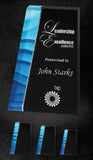 GreyStone Black Trapezium Acrylic with Bright Blue Accent Edge | 3 SIZES