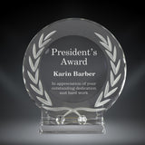 GreyStone Crystal Wreath Plate Award | 3 SIZES