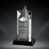 GreyStone Star Tower Crystal Award on Black Base | 3 SIZES