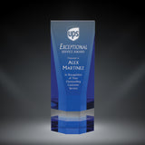 GreyStone Cobalt Blue Wedge Crystal Award | 3 SIZES