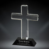 GreyStone Crystal Cross Awardon Black Crystal Base