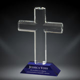 GreyStone Crystal Cross Awardon Blue Crystal Base