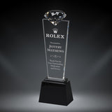GreyStone Diamond Pedestal Crystal Award Black Crystal Base | 3 SIZES