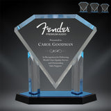 GreyStone Spectra Elite Diamond Acrylic with Blue Accent on Black Base | 3 SIZES