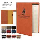 Customizable Leatherette 9" x 12" Portfolio with Paper Pad | 11 COLORS