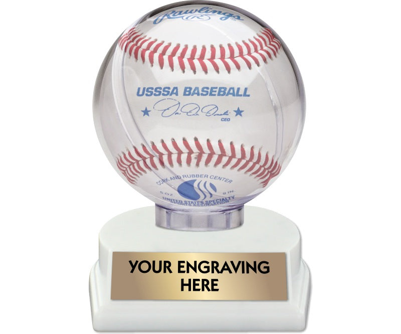 Baseball Holder Display Trophy Free Engraving HOME RUN BALL 