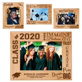 Graduation Celebration Red Alder Laser Engraved 5" x 7" Photo Picture Frames | 4 DESIGNS