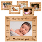 Celebrating My First Baby Red Alder Laser Engraved 5" x 7" Photo Picture Frames | 6 DESIGNS