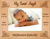 Trains - Celebrating My First Baby Red Alder Laser Engraved 5" x 7" Photo Picture Frame