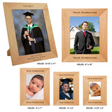 Genuine Red Alder Laser Engraved Photo Picture Frames | 5 SIZES