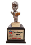 Fantasy Football League Bobblehead bobble head bobble-head perpetual trophy trophies custom customized FFL Best Cheap Brown Black Base