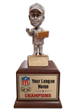 Fantasy Football League Bobblehead bobble head bobble-head perpetual trophy trophies custom customized FFL Best Cheap Brown Black Base