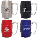 17 oz. Stainless Steel Barrel Shaped Mug with Handle | 4 COLORS